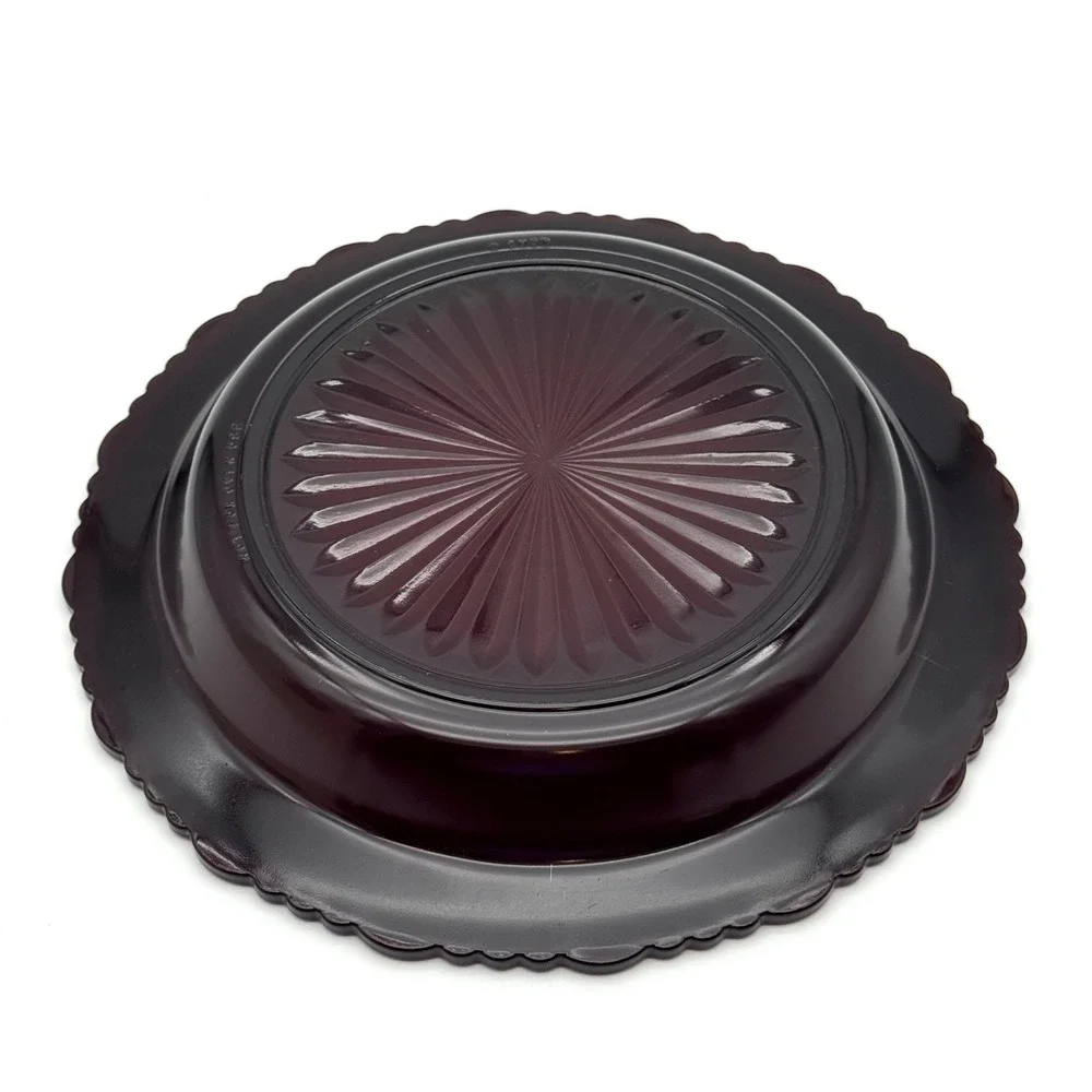 Avon 1876 Cape Cod Collection Pie Plate‎ Server Ruby Red Glass 1992 NIB